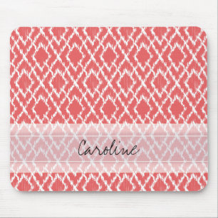 Mousepad Teste padrão tribal cor-de-rosa coral do diamante
