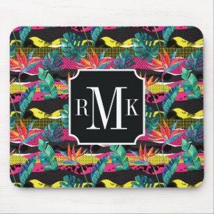 Mousepad Teste padrão tropical abstrato da textura do néo