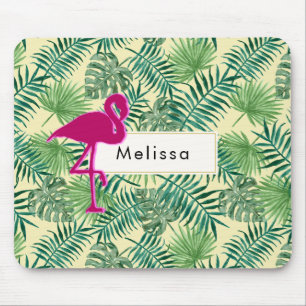 Mousepad Teste padrão tropical das folhas e costume