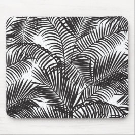 Mousepad Teste padrão tropical preto moderno das palmeiras