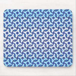 Mousepad Teste padrão turco azul do azulejo de Iznik