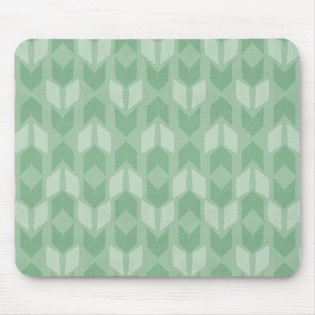 Mousepad Teste padrão verde exterior da seta de etapa | de (Frente)