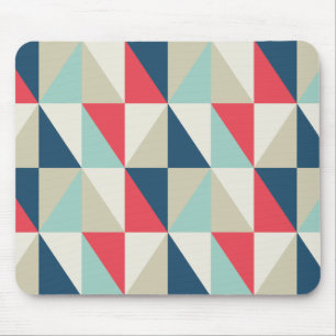 Mousepad Teste padrão vermelho e azul geométrico retro do