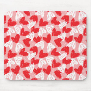 Mousepad Teste padrão vermelho e branco moderno bonito dos