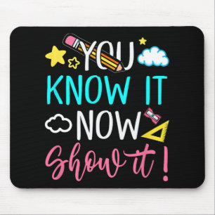 Mousepad Testes de Professores para Mulheres no Dia de Test