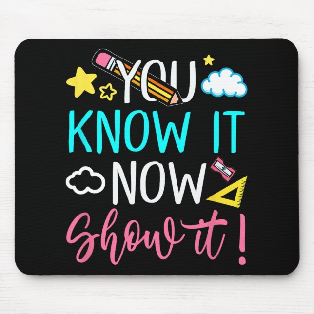 Mousepad Testes de Professores para Mulheres no Dia de Test (Frente)