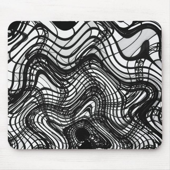 Mousepad Teto preto e branco ondulado, imagens do SVP de (Frente)
