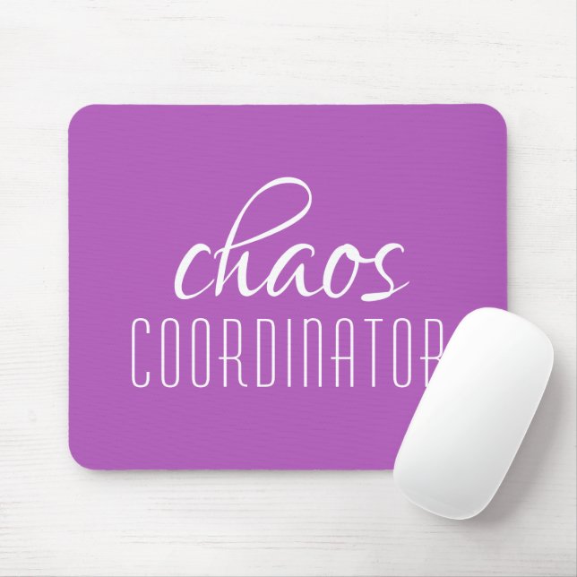 Mousepad Tex Tipográfico Roxo Coordenador de Caos (Com mouse)