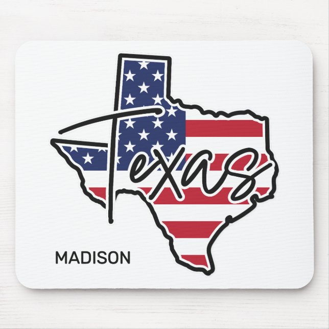 Mousepad Texas de nome personalizado (Frente)