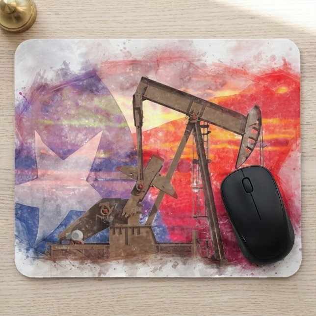 Mousepad Texas Oil Pumpjack: Arte do Patrimônio do Estado d (Texas Oil Pumpjack: Lone Star State Heritage Art. Mouse Pad)