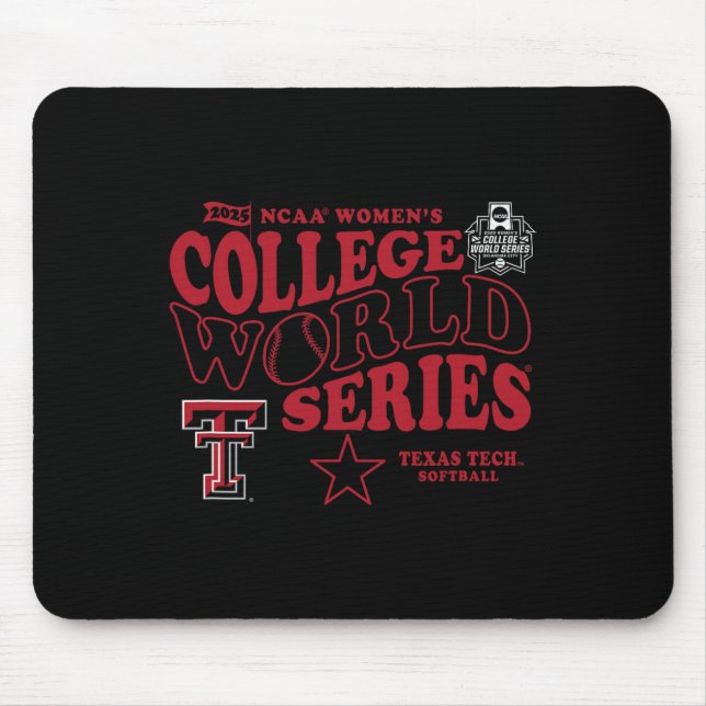 Mousepad Texas Tech Red Raiders Wcws 2025 Softll Preto (Frente)