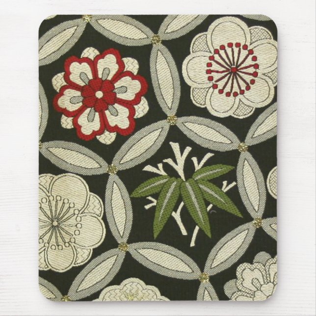 Mousepad Têxtil KIMONO Japonês, Padrão Floral (Frente)