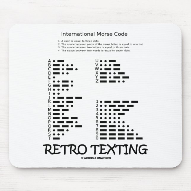 Mousepad Texting retro (código Morse de Internatonal) (Frente)