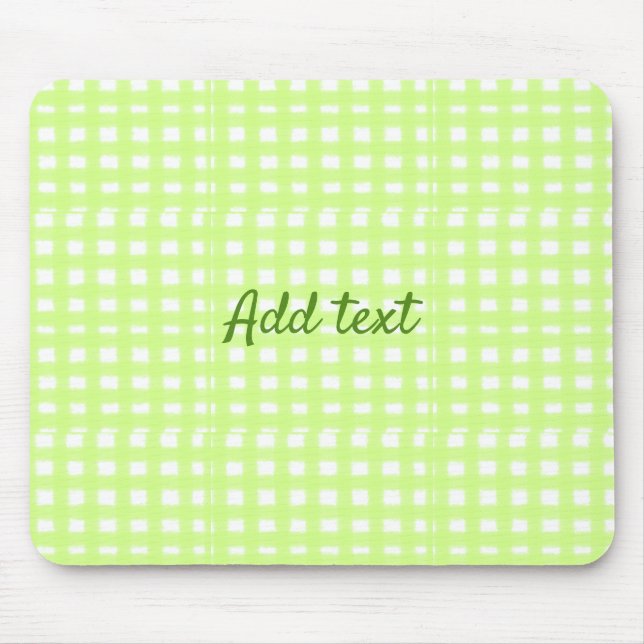 Mousepad Texto adicional personalizado do ginham de xadrez  (Frente)