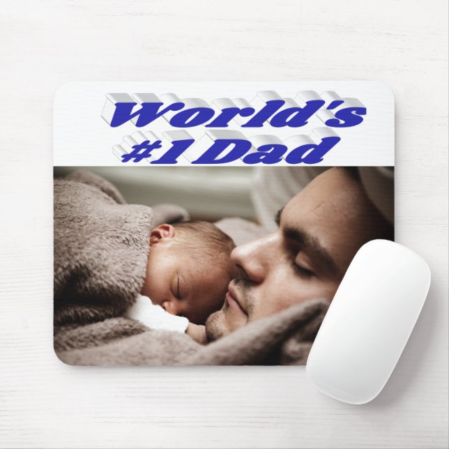 Mousepad Texto azul da foto do pai (Com mouse)