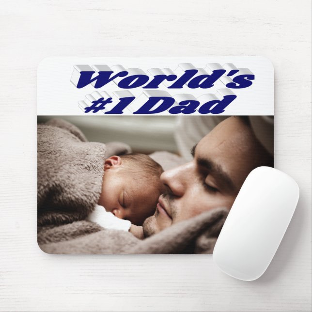Mousepad Texto azul escuro da foto do pai (Com mouse)