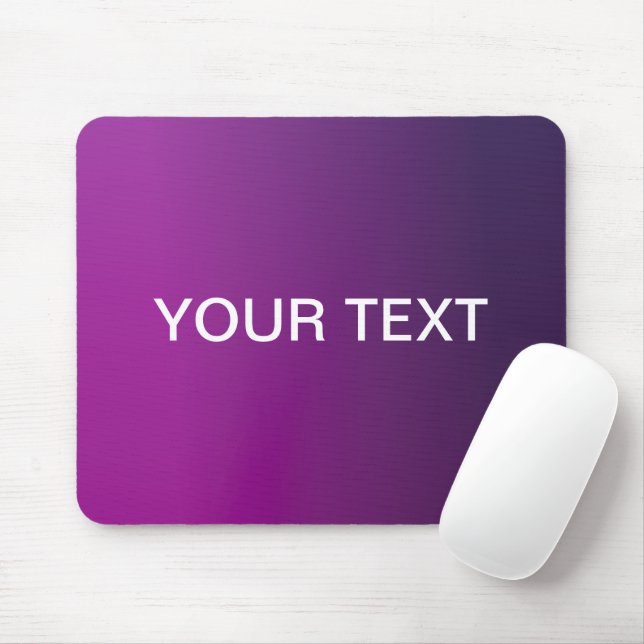 Mousepad Texto Branco de Gradiente Roxo Moderno e Editável (Com mouse)