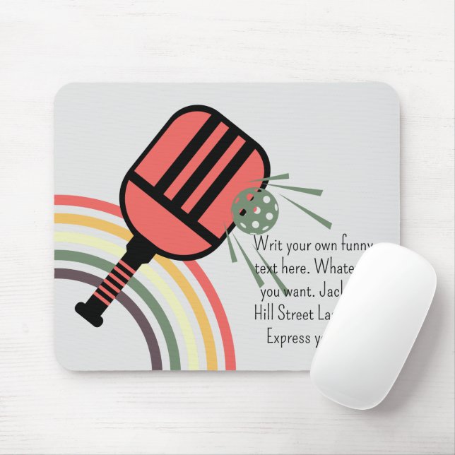 Mousepad Texto de adição de striped de 80s clássico de Pick (Com mouse)