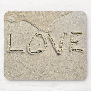 Mousepad Texto De Amor Na Areia Molhada