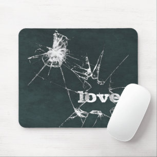Mousepad Texto De Amor Sob Vidro Quebrado