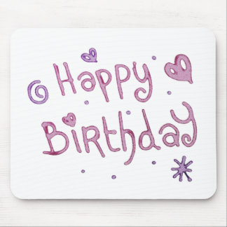 Mousepad Texto de Aniversário Feliz Reproduzido
