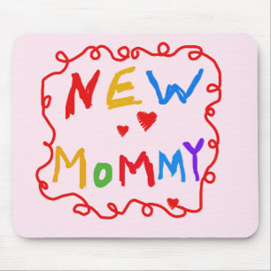 Mousepad Texto de Cores Primárias Novas Camisetas de Mamães
