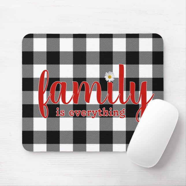 Mousepad Texto de Família em Xadrez de Búfalo (Com mouse)