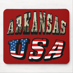 Mousepad Texto de Sinalizador de Arkansas Picture e EUA