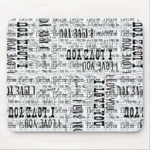 Mousepad Texto de tipografia Eu Te Amo Almofada de Rato do 