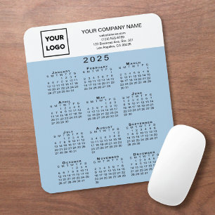 Mousepad Texto do Logotipo Comercial do Calendário 2025 Cla