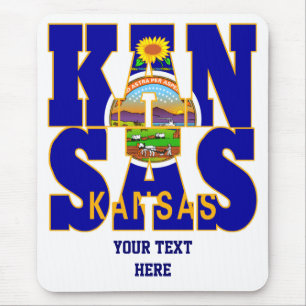 Mousepad Texto do sinalizador do estado do Kansas