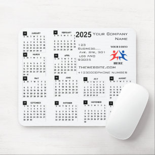 Mousepad Texto e Logotipo da Empresa do Calendário 2025