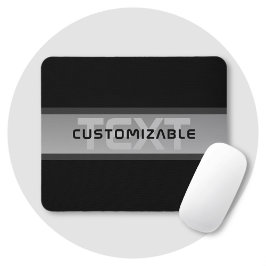 Mousepad Texto em Camadas Personalizável Moderno | Preto e 