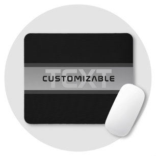 Mousepad Texto em Camadas Personalizável Moderno Preto e