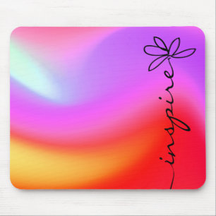 Mousepad Texto INSPIRE no abstrato neon