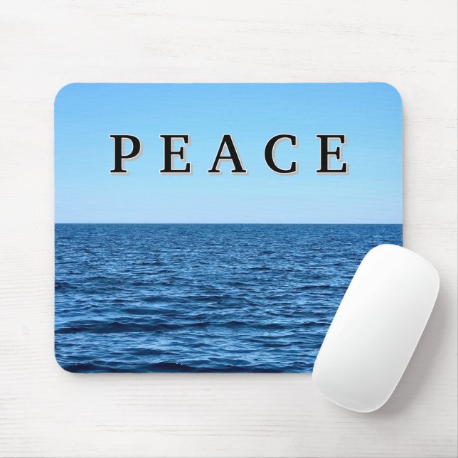 Mousepad Texto PEACE No Lago Azul Michigan (Com mouse)