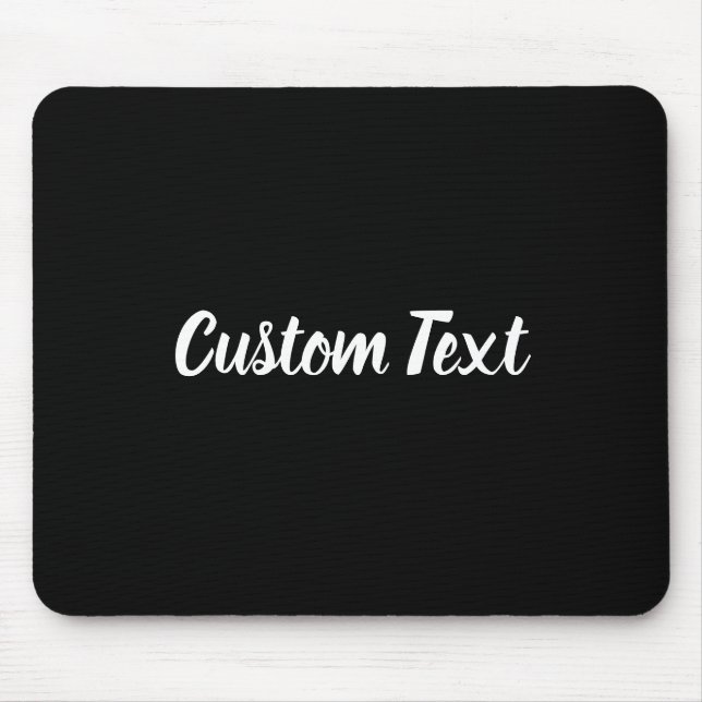 Mousepad Texto Personalizado a Preto com Script Branco (Frente)