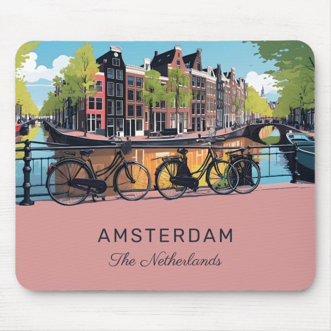 Mousepad Texto personalizado Amsterdã (Frente)