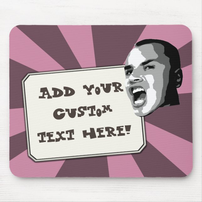 Mousepad Texto personalizado brilha em qualquer feixe de lu (Frente)