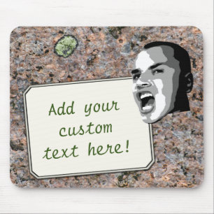 Mousepad Texto personalizado brilha na textura de Rock Neut