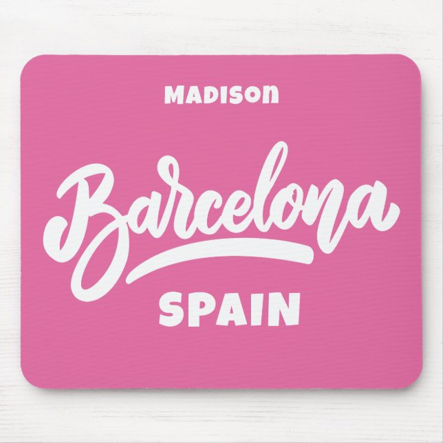 Mousepad Texto Personalizado & Cor Barcelona (Frente)