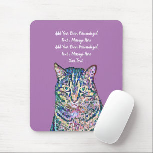 Mousepad Texto Personalizado de Cat Colorido