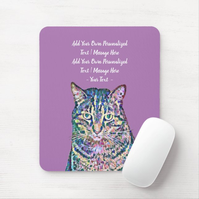 Mousepad Texto Personalizado de Cat Colorido (Com mouse)