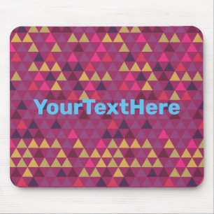 Mousepad Texto Personalizado de Triângulos Coloridos