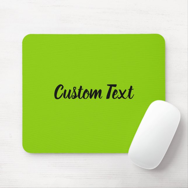 Mousepad Texto Personalizado em Verde Lima com Letra Preta (Com mouse)