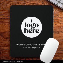 Mousepad Texto personalizado Logotipo da empresa Black Busi