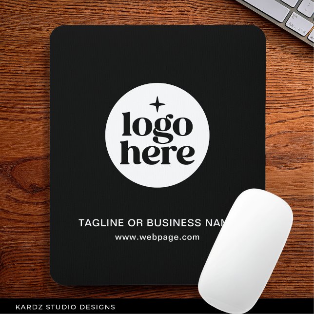 Mousepad Texto personalizado Logotipo da empresa Black Busi (Criador carregado)