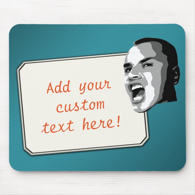 Mousepad Texto Personalizado Shout em Teal Gradiente (Frente)