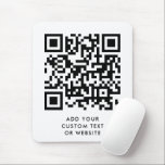 Mousepad Texto Personalizado Simples Limpo e Limpo do Códig<br><div class="desc">Um simples modelo de mousepad de código QR branco personalizado num estilo minimalista moderno que pode ser facilmente atualizado com o seu código QR e texto personalizado,  por exemplo.. #QRcode #mousepad #business</div>