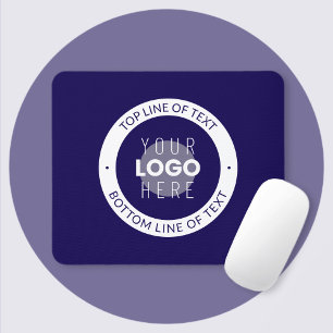 Mousepad Texto Personalizável & Seu Logotipo Azul Escuro